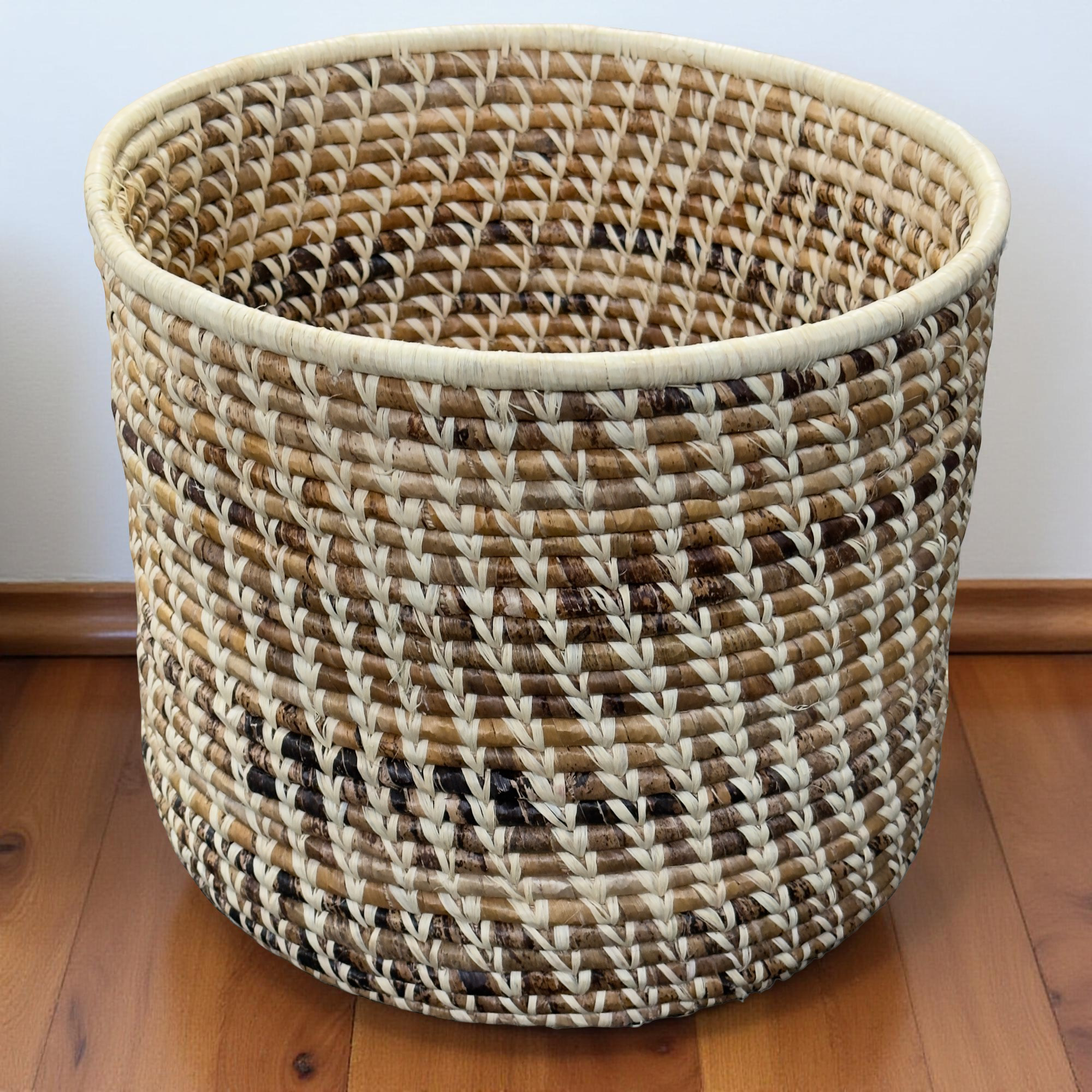 Unique Banana Leaves and Raffia Planter, Storage Basket, Open Bath Bin - Various Sizes
