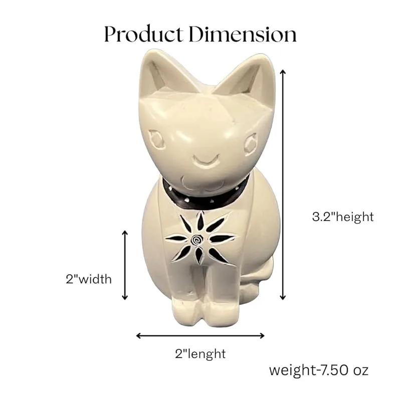 Handcrafted Soapstone Collectable Cat Figurine, Desk and Tabletop Decor - Image 6