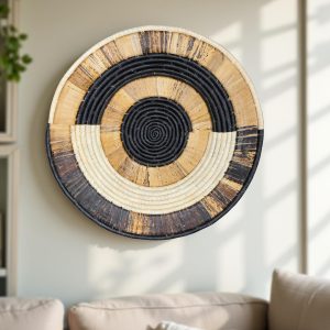 Handwoven Banana Leaves and Raffia Wall Plate - Various Sizes