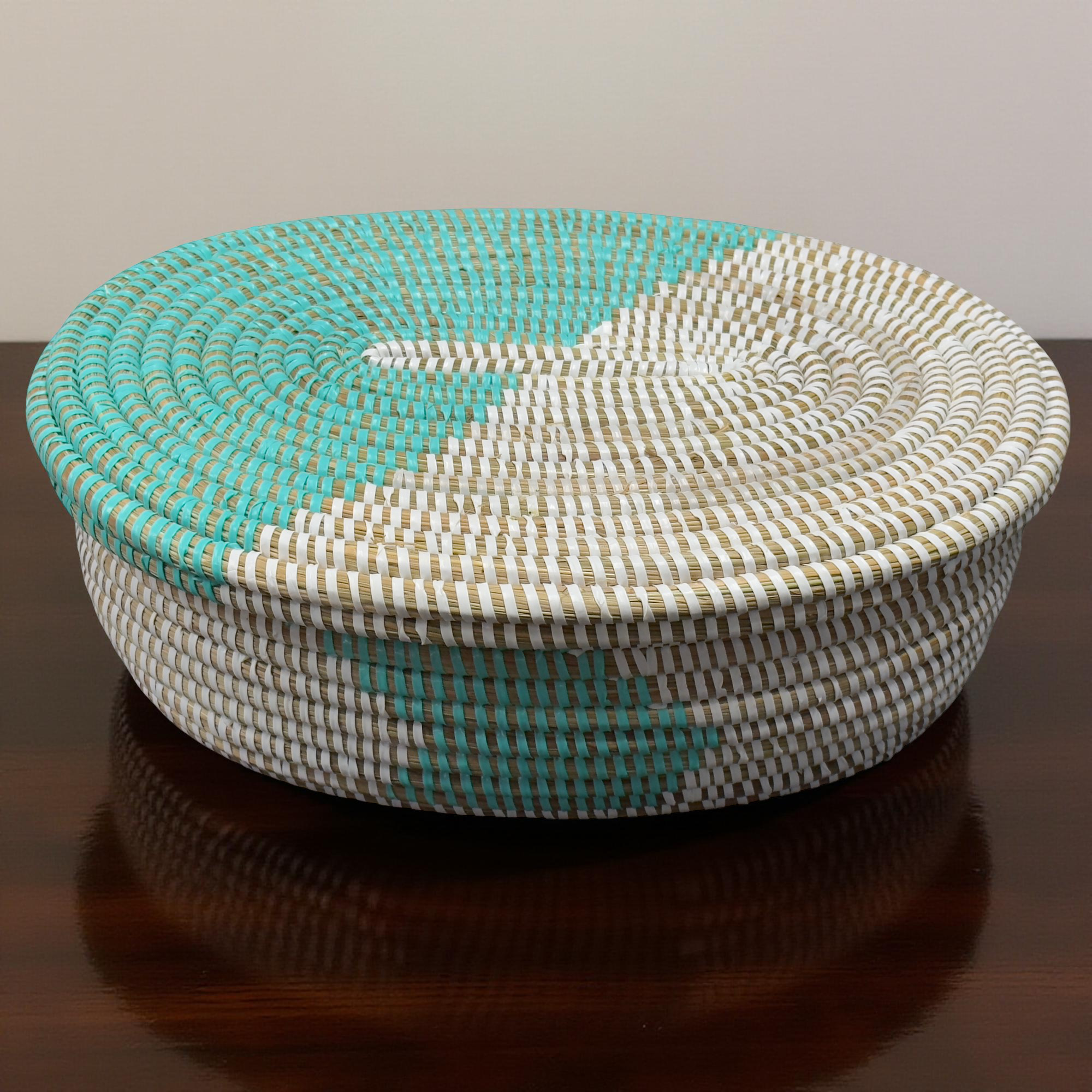 Handwoven Senegalese Oval Storage Baskets with Lid - Image 6