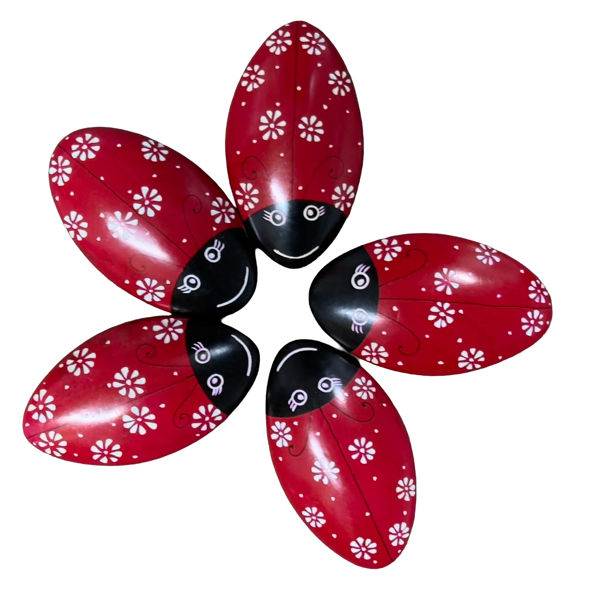 Festive Handpainted Soapstone Christmas Decor for Holiday Tablescaping - Set of 5 - Image 7