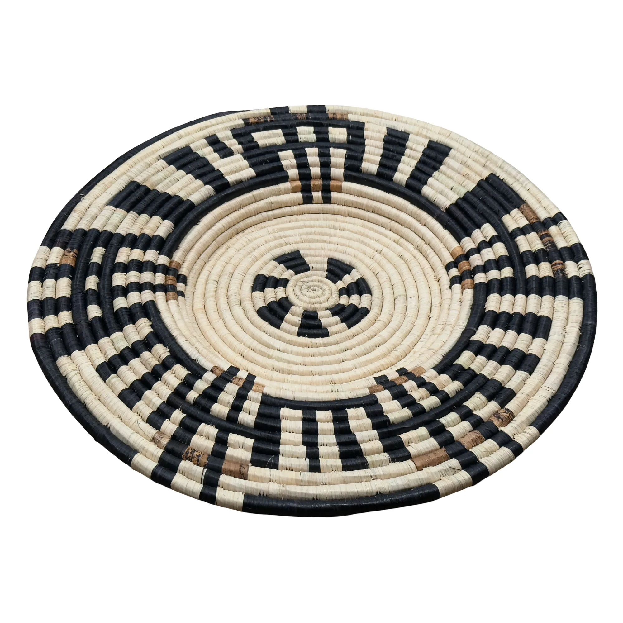 Handwoven Raffia Wall Plate Mat in Natural,Black Brown – Various Sizes ...