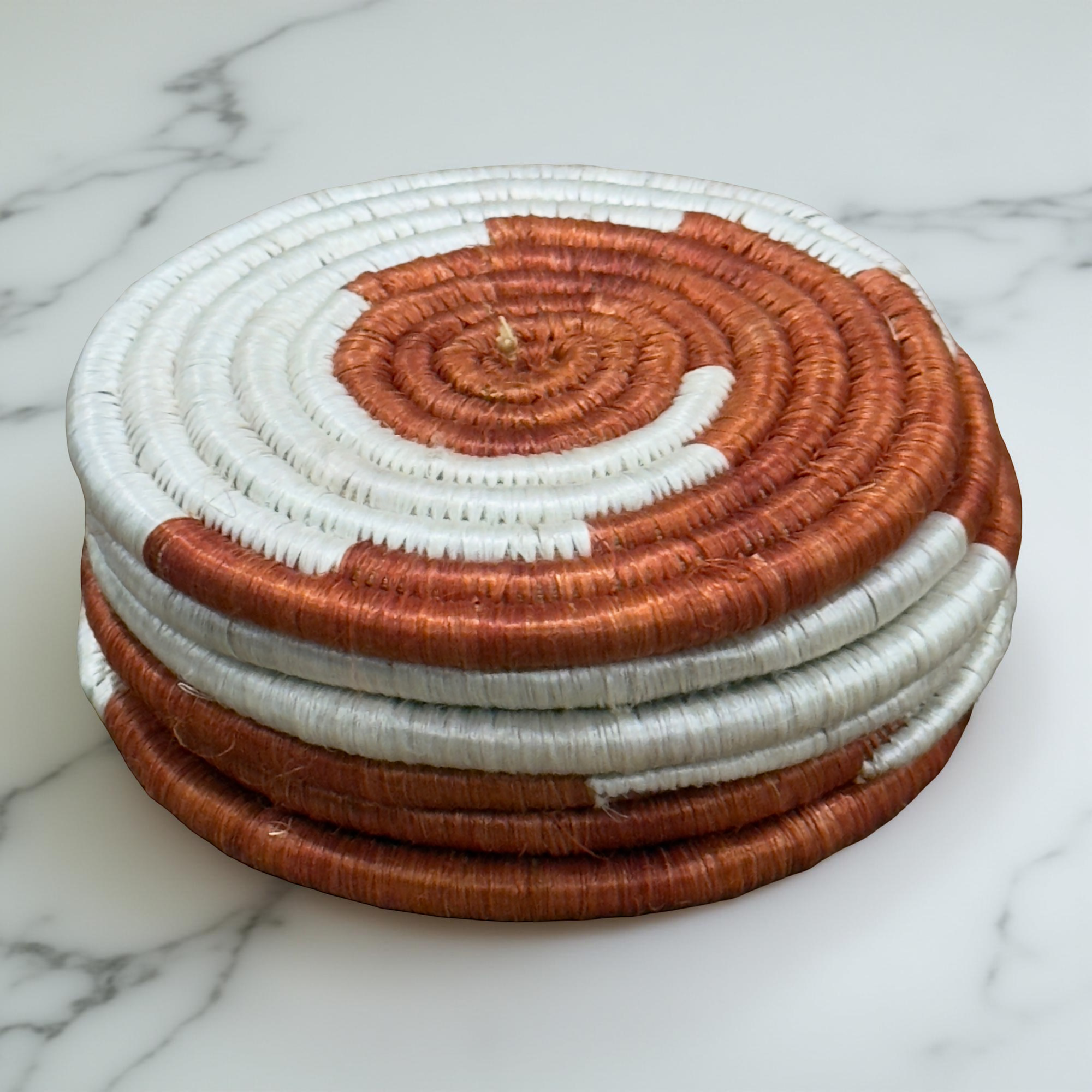 Handwoven Sisal Coasters - Set of 6 - Artisan Made in Kenya - 4 Inch Round Drink Mats - Image 5