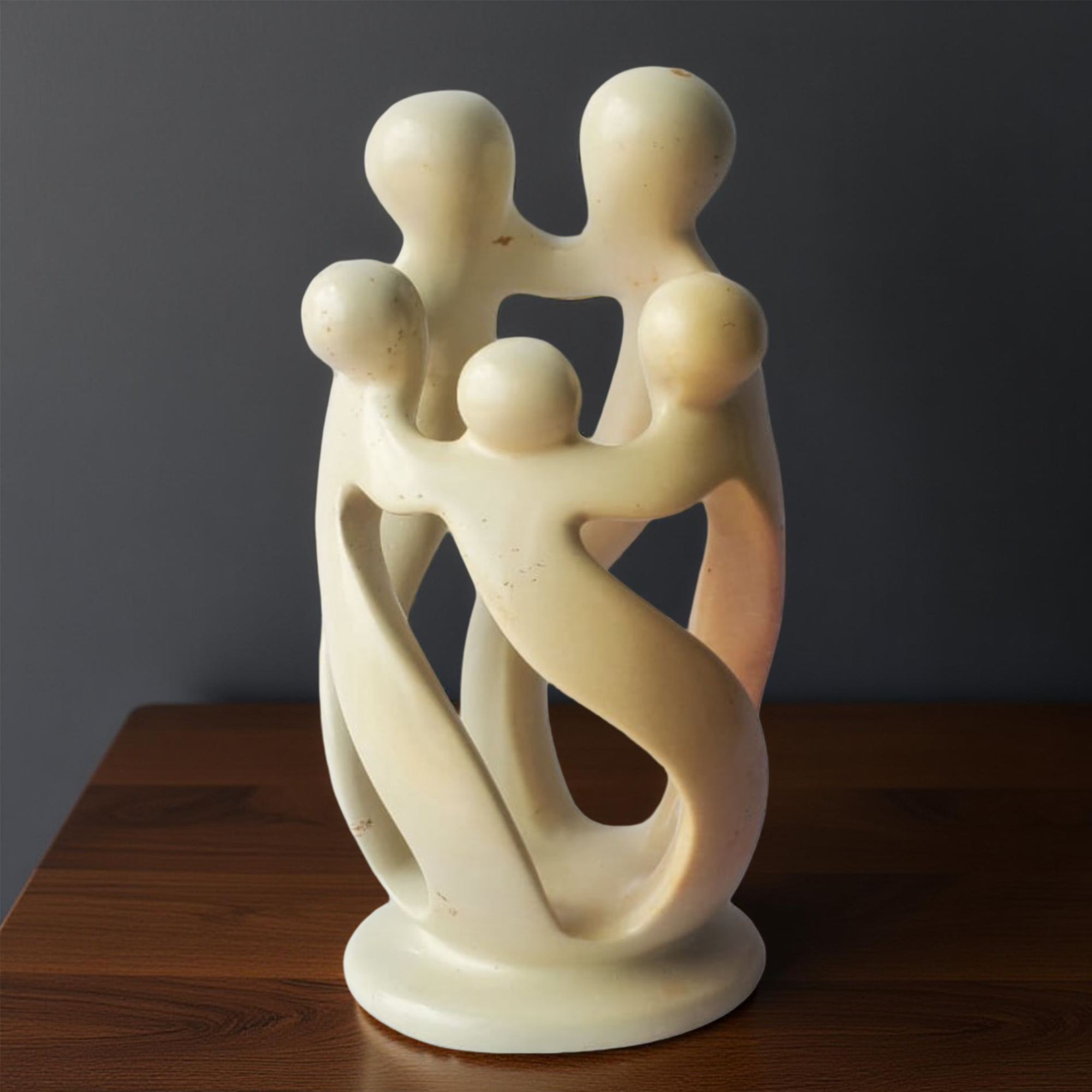 Handcarved Family of 5,4,3,2 Sculptures made from Kisii Soapstone - 8 inches Tall