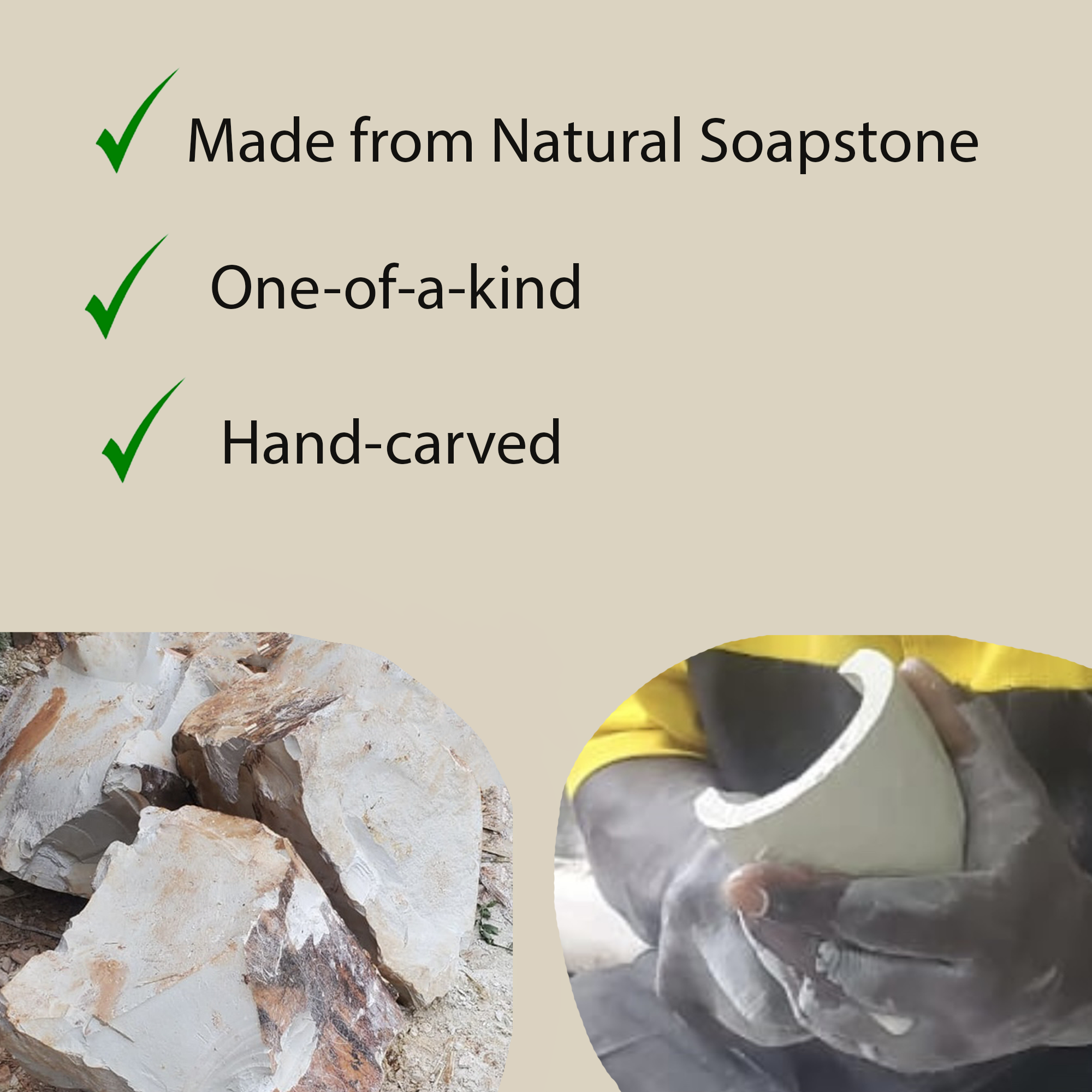 Natural Kisii Soapstone Nativity - Holy Family & Star - Image 5