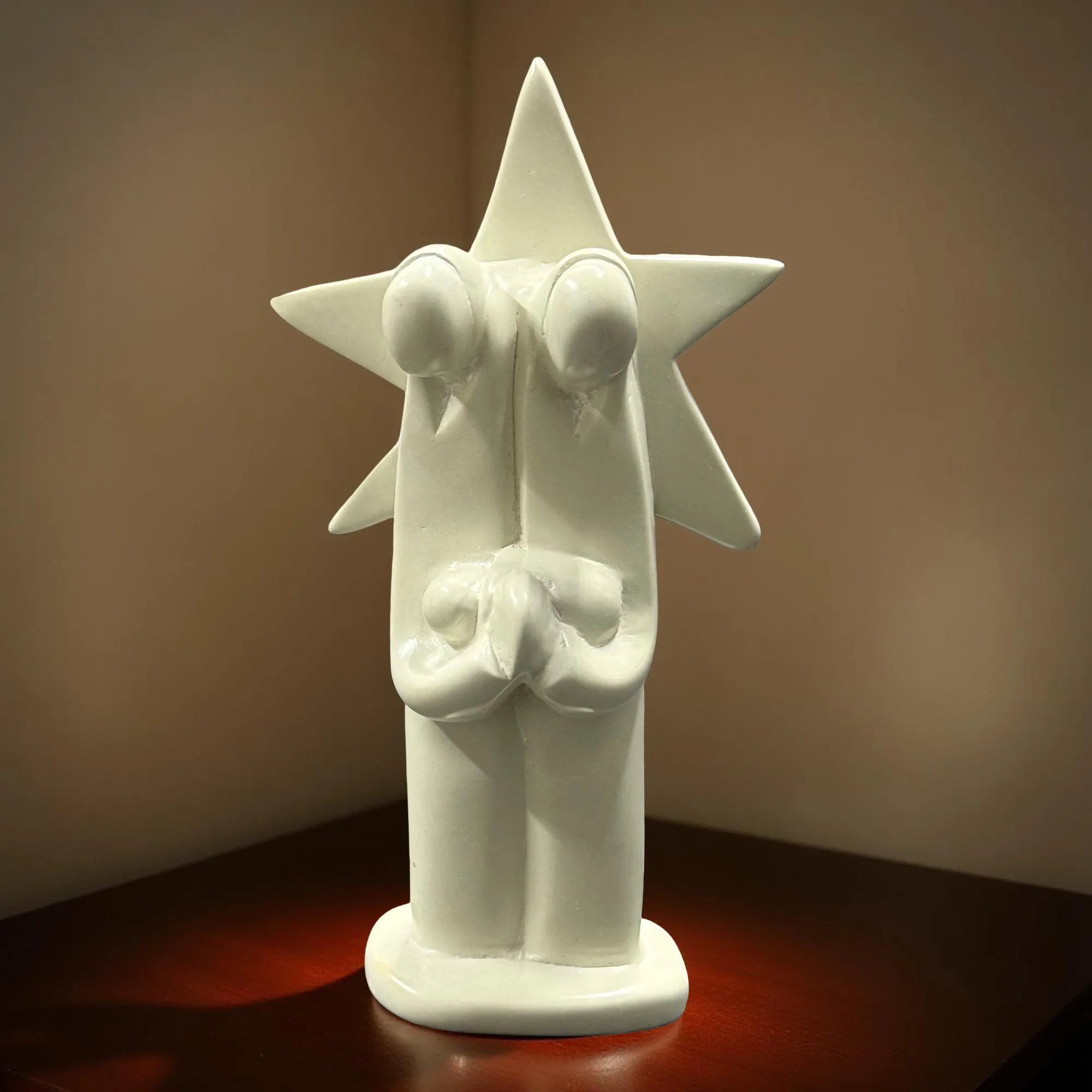 Hand-carved Natural Kisii Soapstone Nativity Cuddle - Holy Family and Star