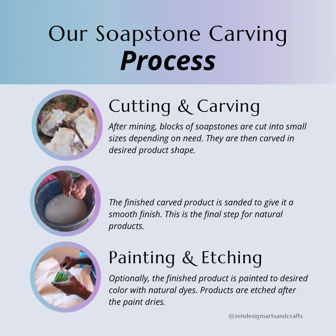 Two Piece Natural Kisii Soapstone Nativity - Holy Family - Image 9