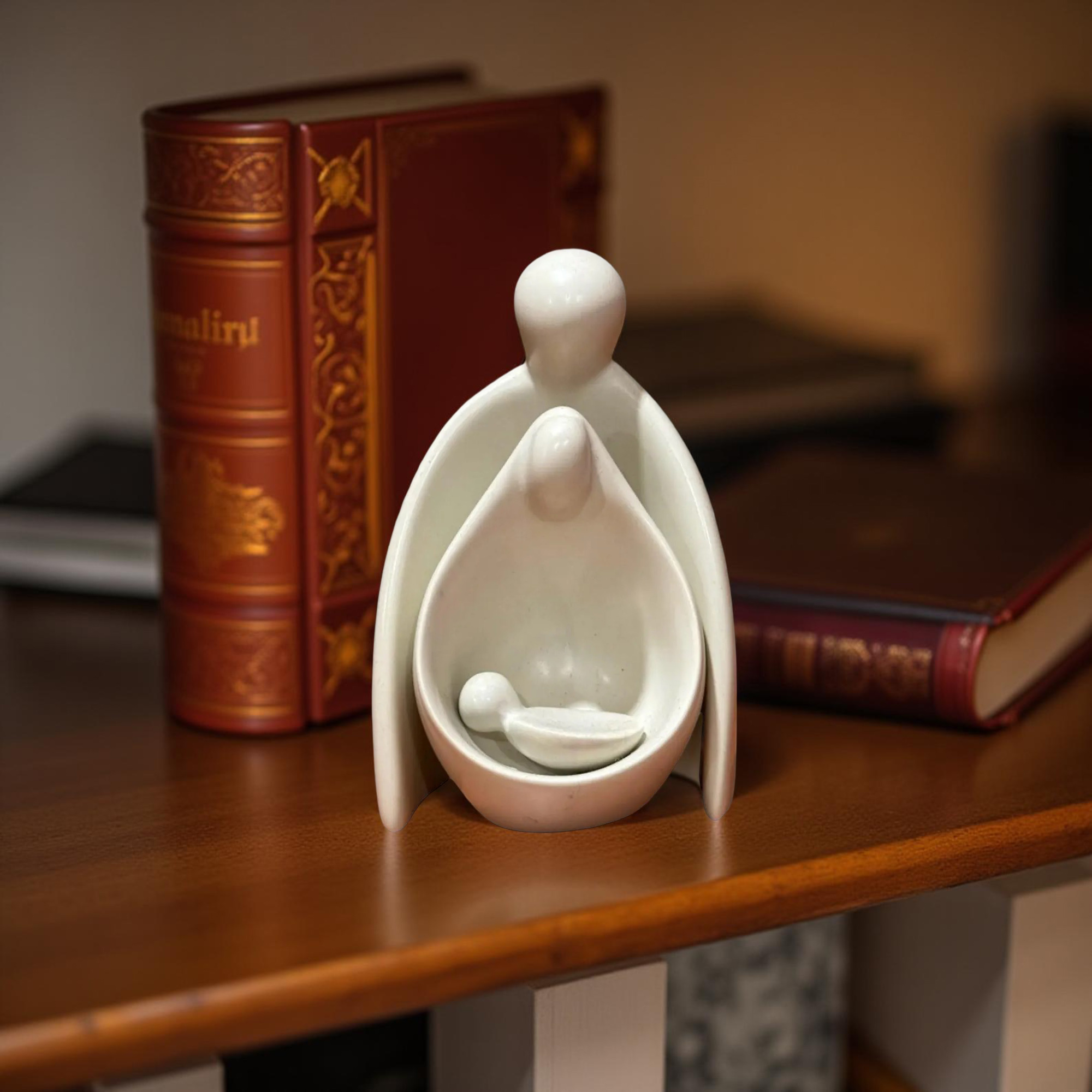 Three Piece Natural Kisii Soapstone Nativity - Holy Family