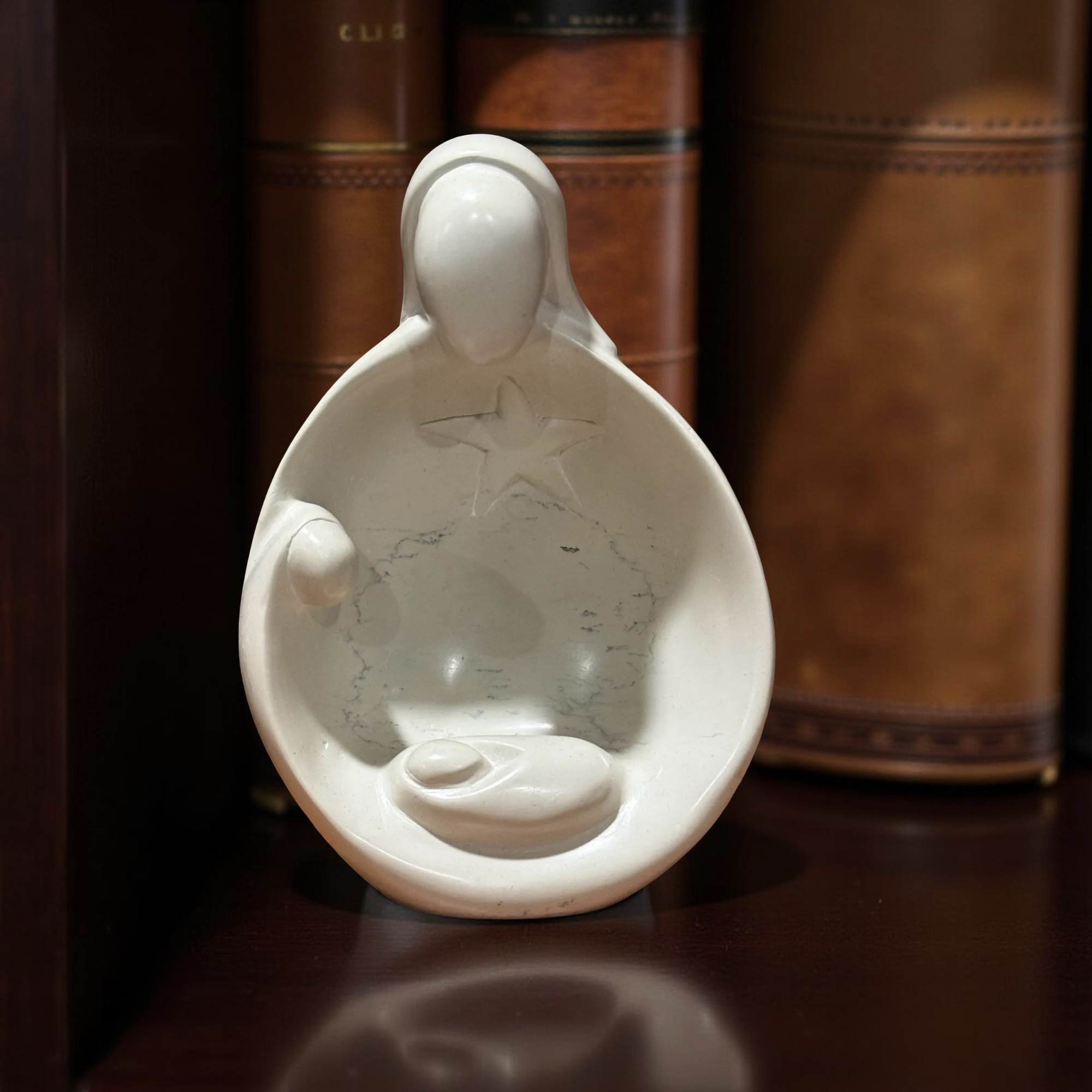 One Piece Natural Kisii Soapstone Nativity - Holy Family - Image 2