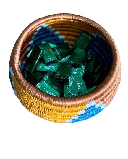 Handwoven Trinket Baskets for Small item Storage and Organizing in Magenta,Purple and Blue - Image 8
