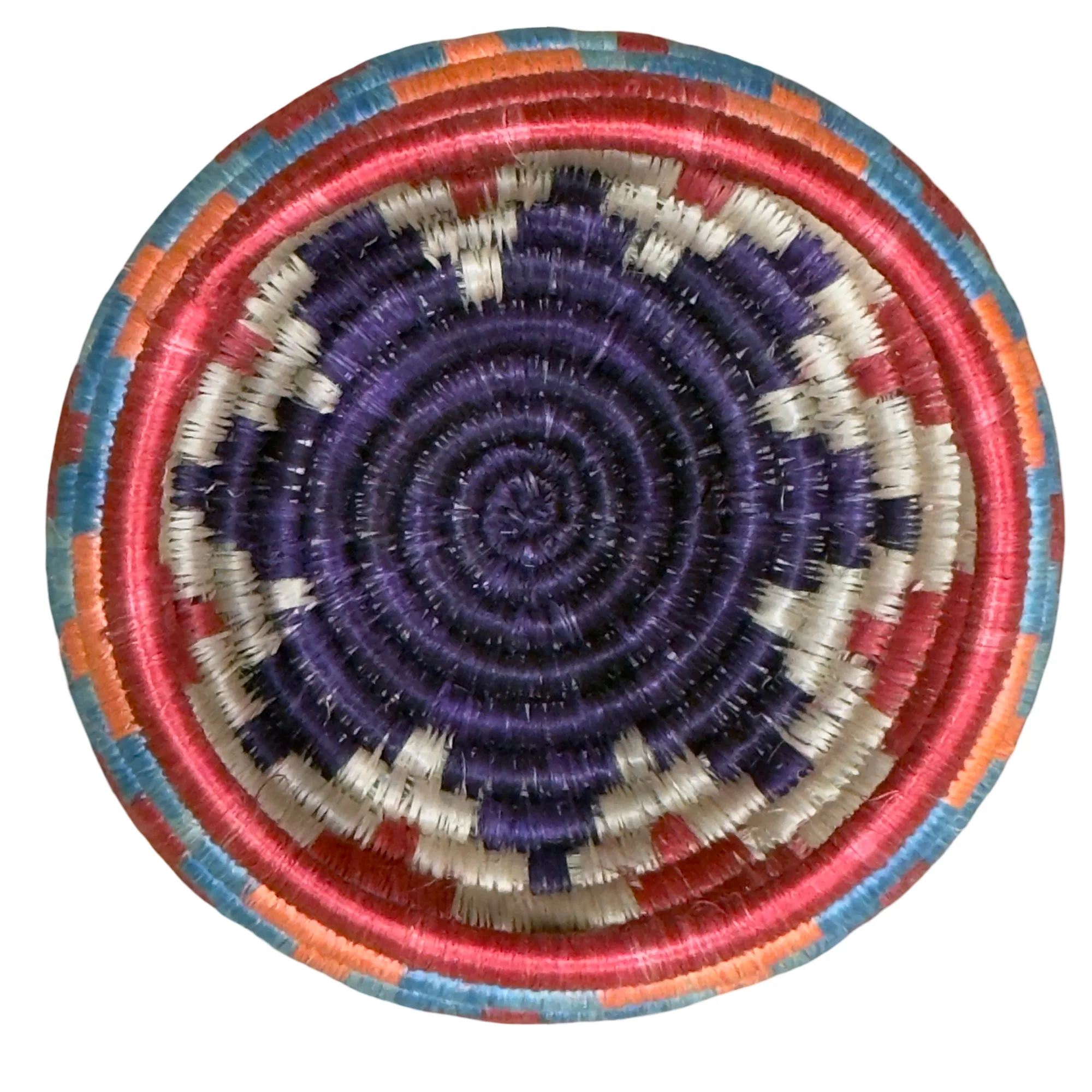 Handwoven Trinket Baskets for Small item Storage and Organizing in Magenta,Purple and Blue - Image 3