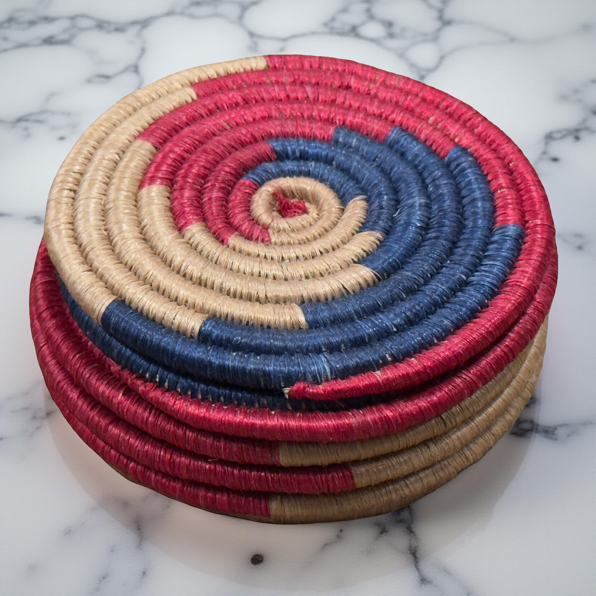 Handwoven Sisal Coasters - Set of 6 - Artisan Made in Kenya - 4 Inch Round Drink Mats - Image 11