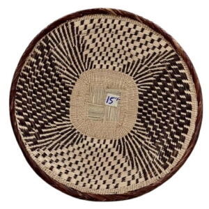 Tonga Basket with Flower Design - 15 Inches
