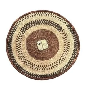 Tonga Basket with Abstract Circular Pattern Design - 14 Inches