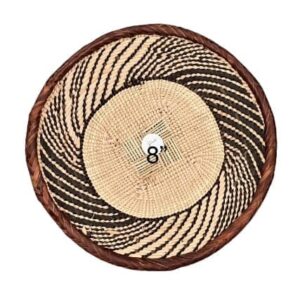 Tonga Basket with Curved Line Pattern Design - 8 Inches