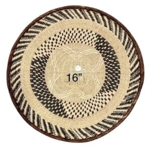 Tonga Basket with Circular & Flower Pattern Design - 16 Inches