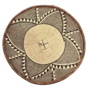 Tonga Basket with Triangular Flower Pattern Design - 16 Inches