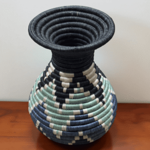 Handmade Sisal Basket Vases (Blue,Teal,Black)