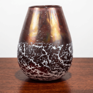 Upcycled Maroon Painted Glass Floral Vase