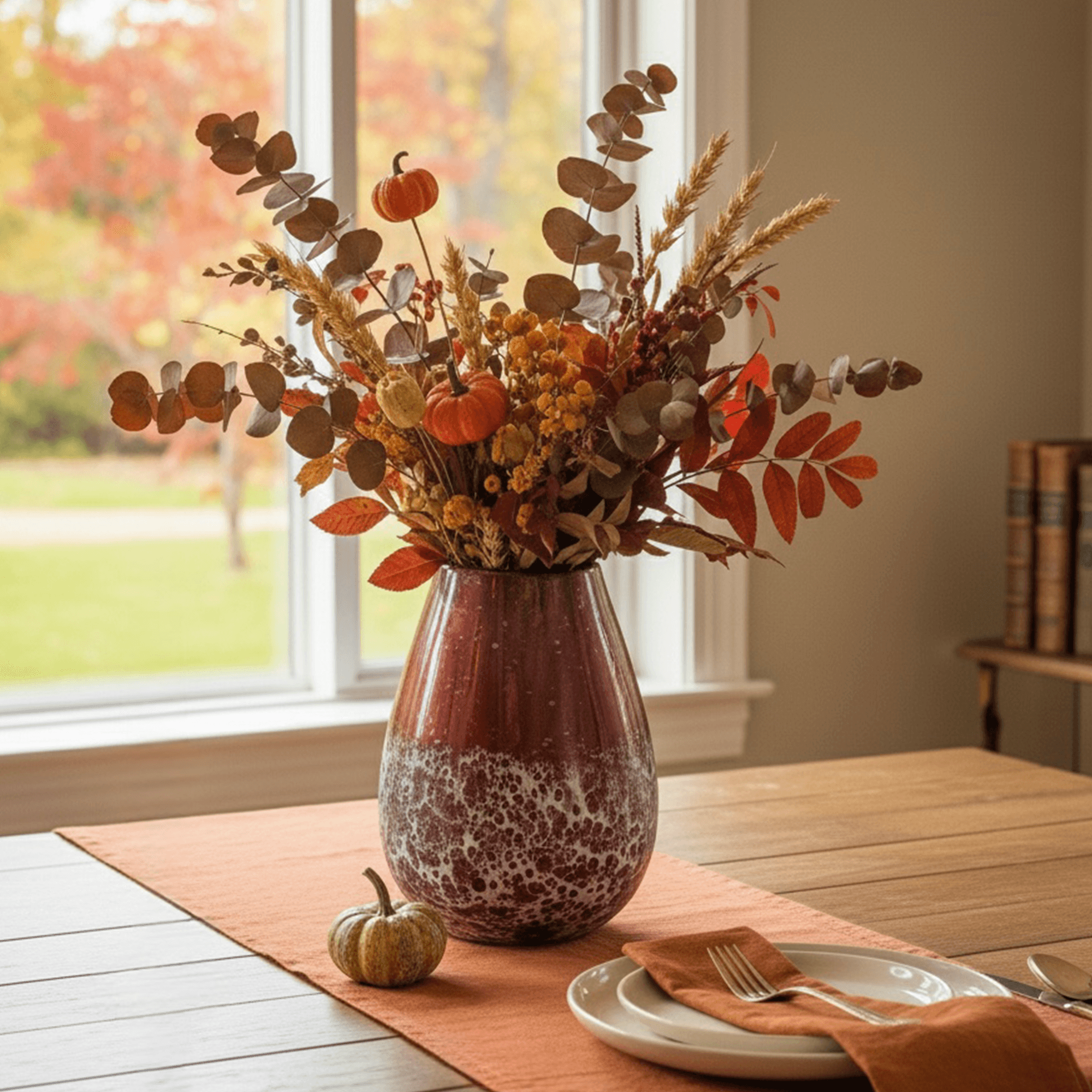 Upcycled Maroon Painted Glass Vase - Image 4