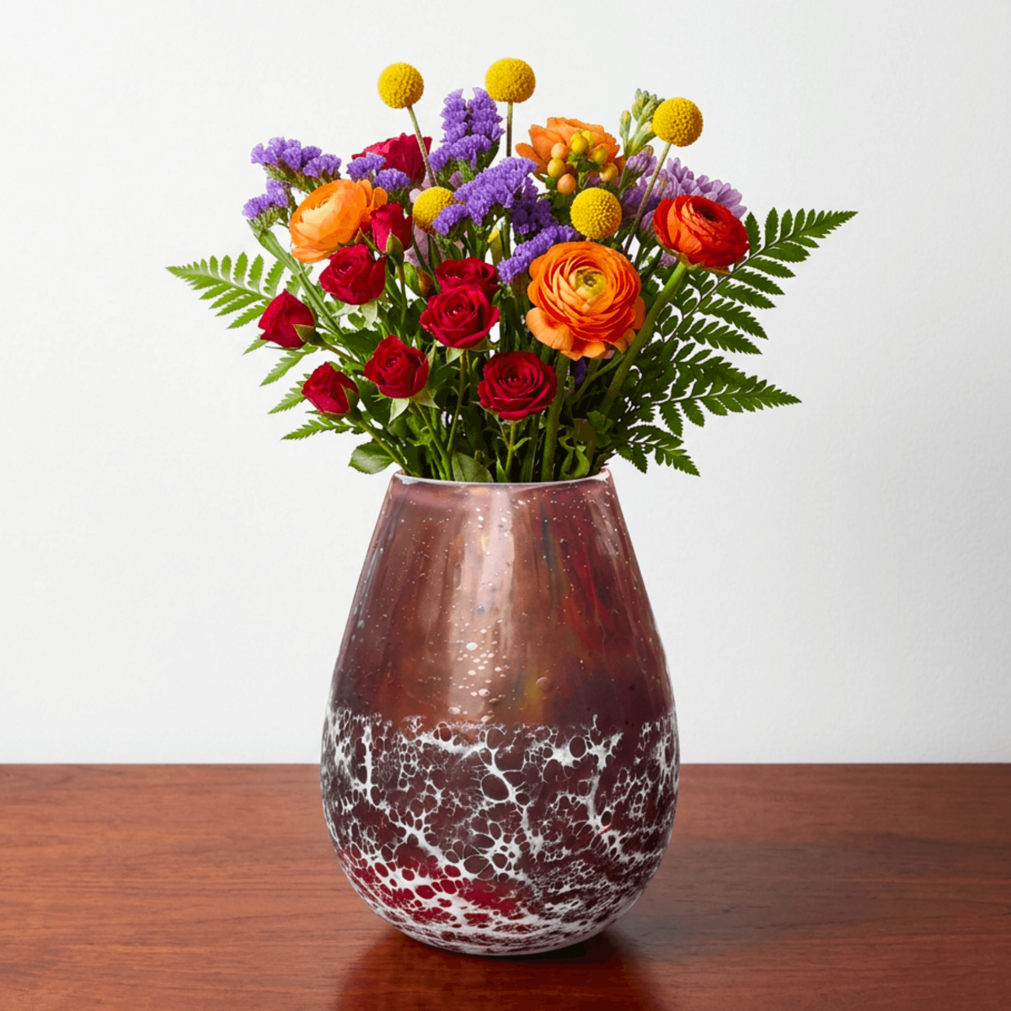 Upcycled Maroon Painted Glass Vase - Image 2