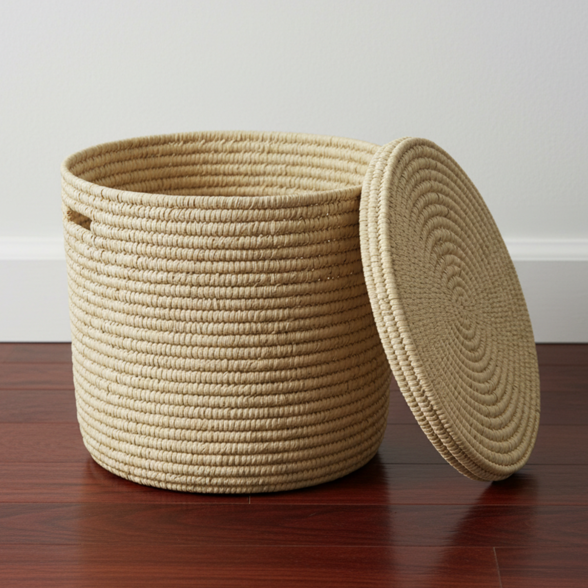 Turkana Palm Lidded Storage Baskets with Handle - Various Sizes - Image 2