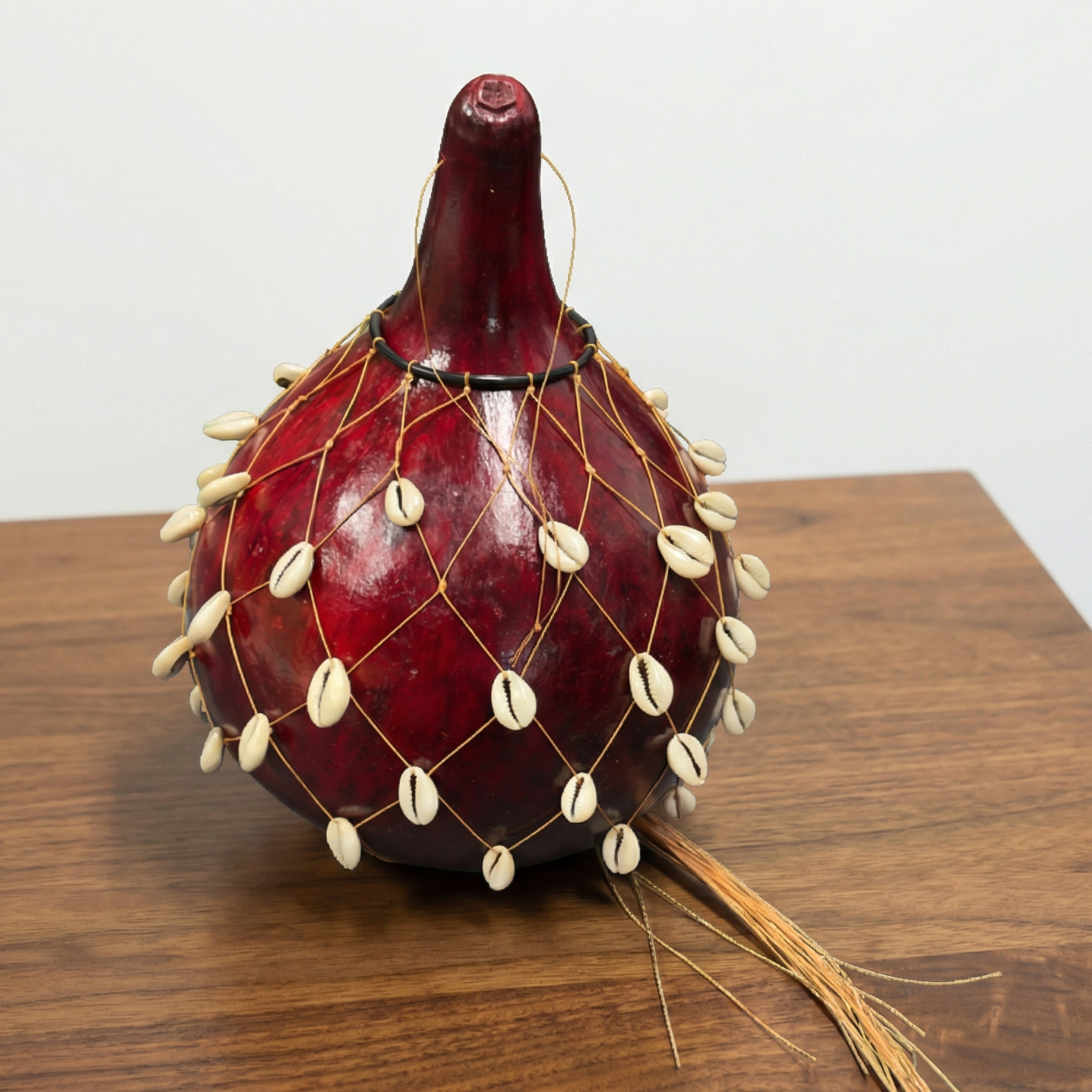 Handcarved African Calabash Gourds with Cowrie Shells - Various Sizes - Image 2