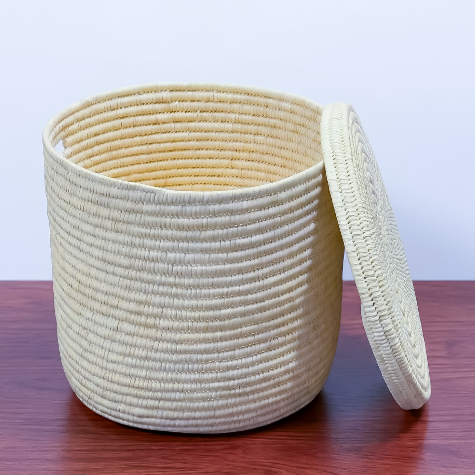 Turkana Palm Lidded Storage Baskets with Handle - Various Sizes