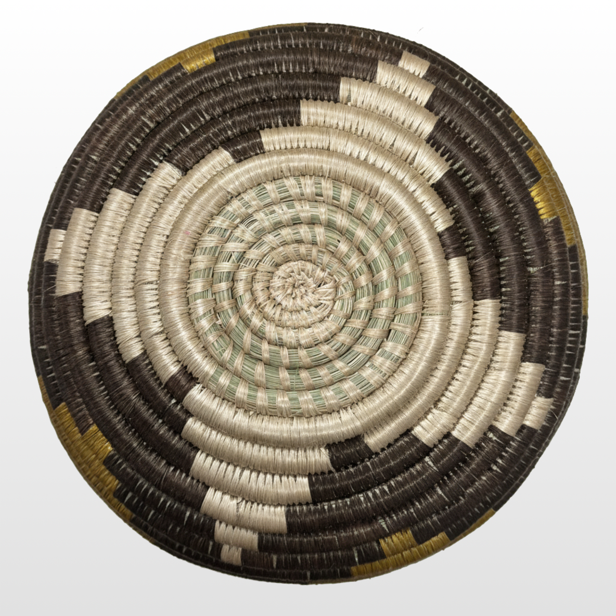 Handmade Sisal Floral Vase in Tan, Yellow, Brown Floral Design - Image 2