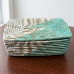 Lidded Senegalese Storage and Organization Baskets in Rectangular Shape - Various Colors
