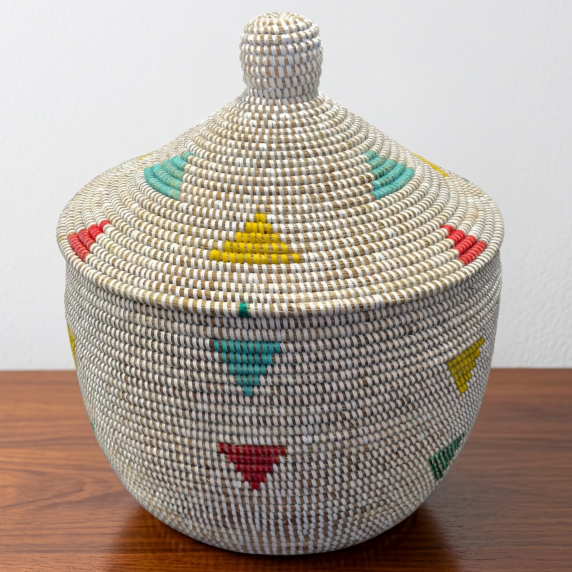 Colorful Senegalese Cone Lidded Warming Storage Baskets - Various Colors and Sizes - Image 9