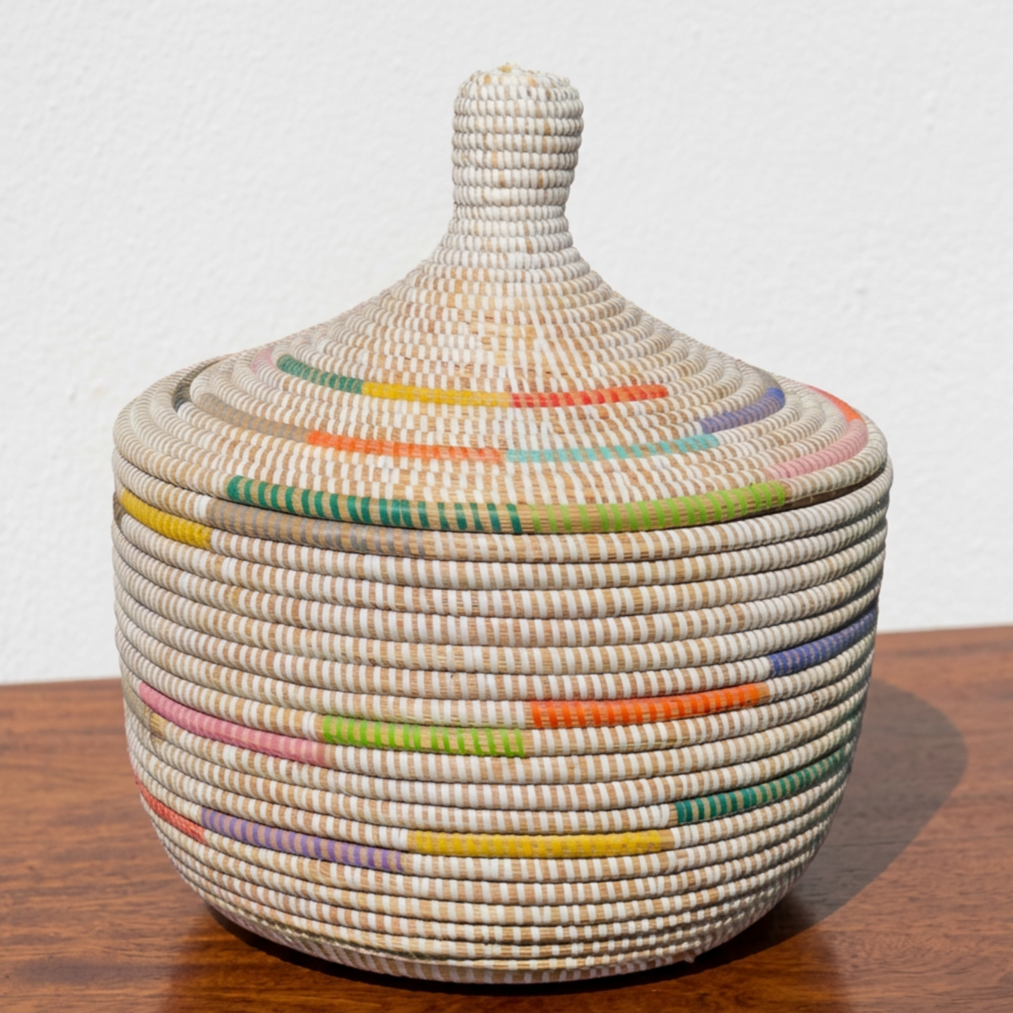 Colorful Senegalese Cone Lidded Warming Storage Baskets - Various Colors and Sizes - Image 12