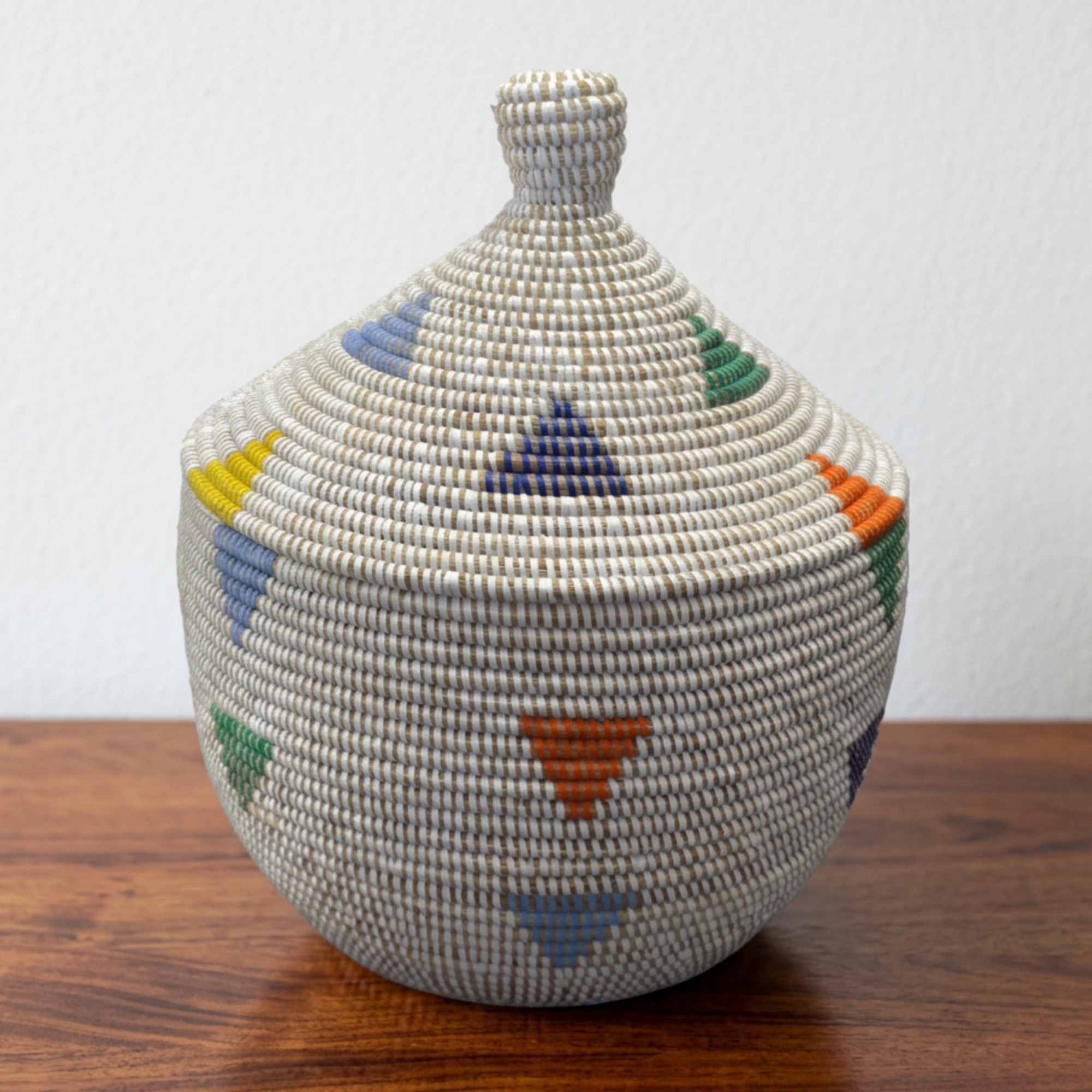 Colorful Senegalese Cone Lidded Warming Storage Baskets - Various Colors and Sizes - Image 7