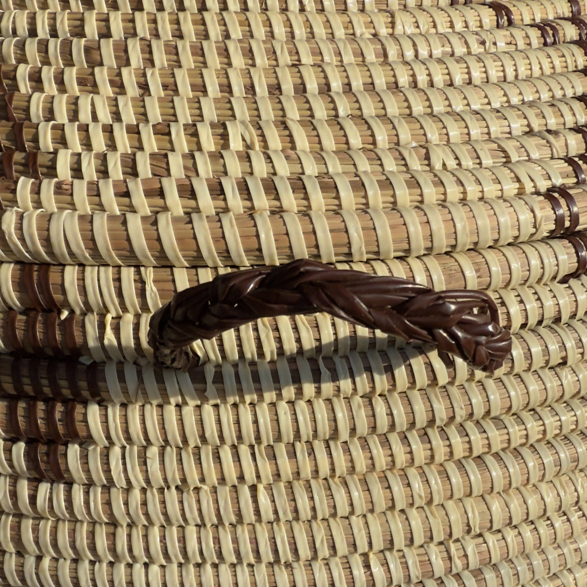 Vibrant Woven Extra-large Senegalese Laundry Hamper Storage Basket in Yellow and White - Image 5