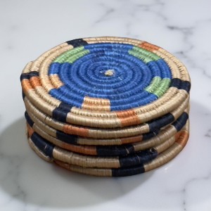 Handwoven Sisal Coasters - Set of 6 - Artisan Made in Kenya - 4 Inch Round Drink Mats