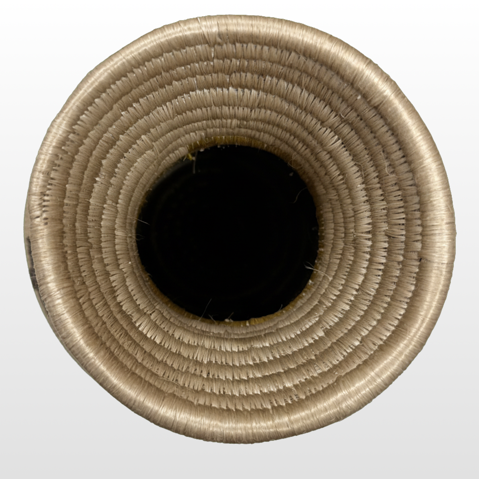 Handmade Sisal Floral Vase in Tan, Yellow, Brown Floral Design - Image 3