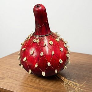 Handcarved African Calabash Gourds with Cowrie Shells - Various Sizes