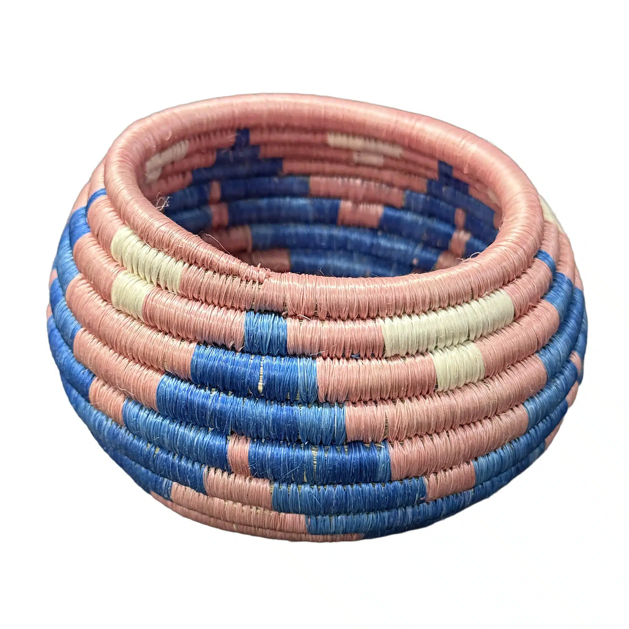 Handwoven Trinket Baskets for Small item Storage and Organizing in Pink, Blue - Image 3