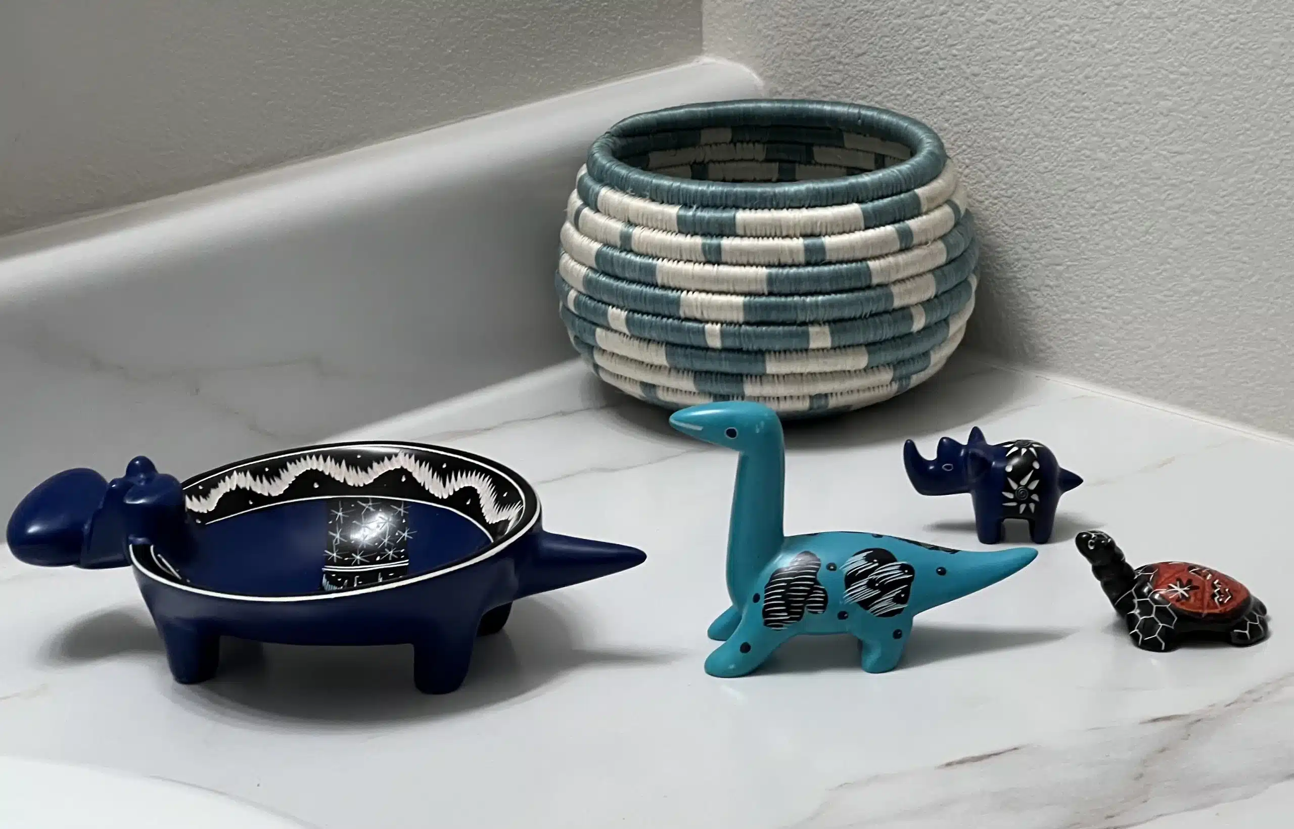 Handwoven Trinket Baskets for Small item Storage and Organizing in Pink, Blue - Image 7