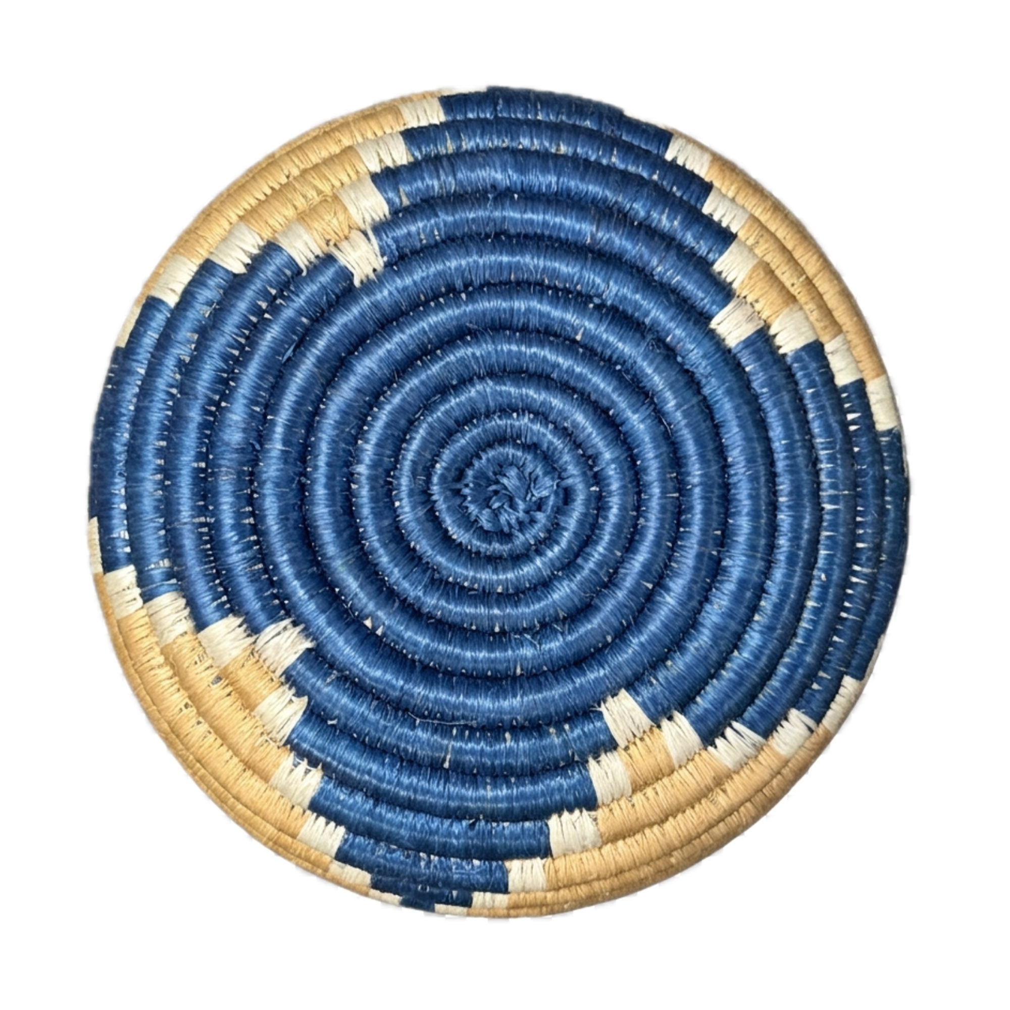 Handwoven Trinket Baskets for Small item Storage and Organizing. (Dark Blue, Tan, Natural) - Image 3