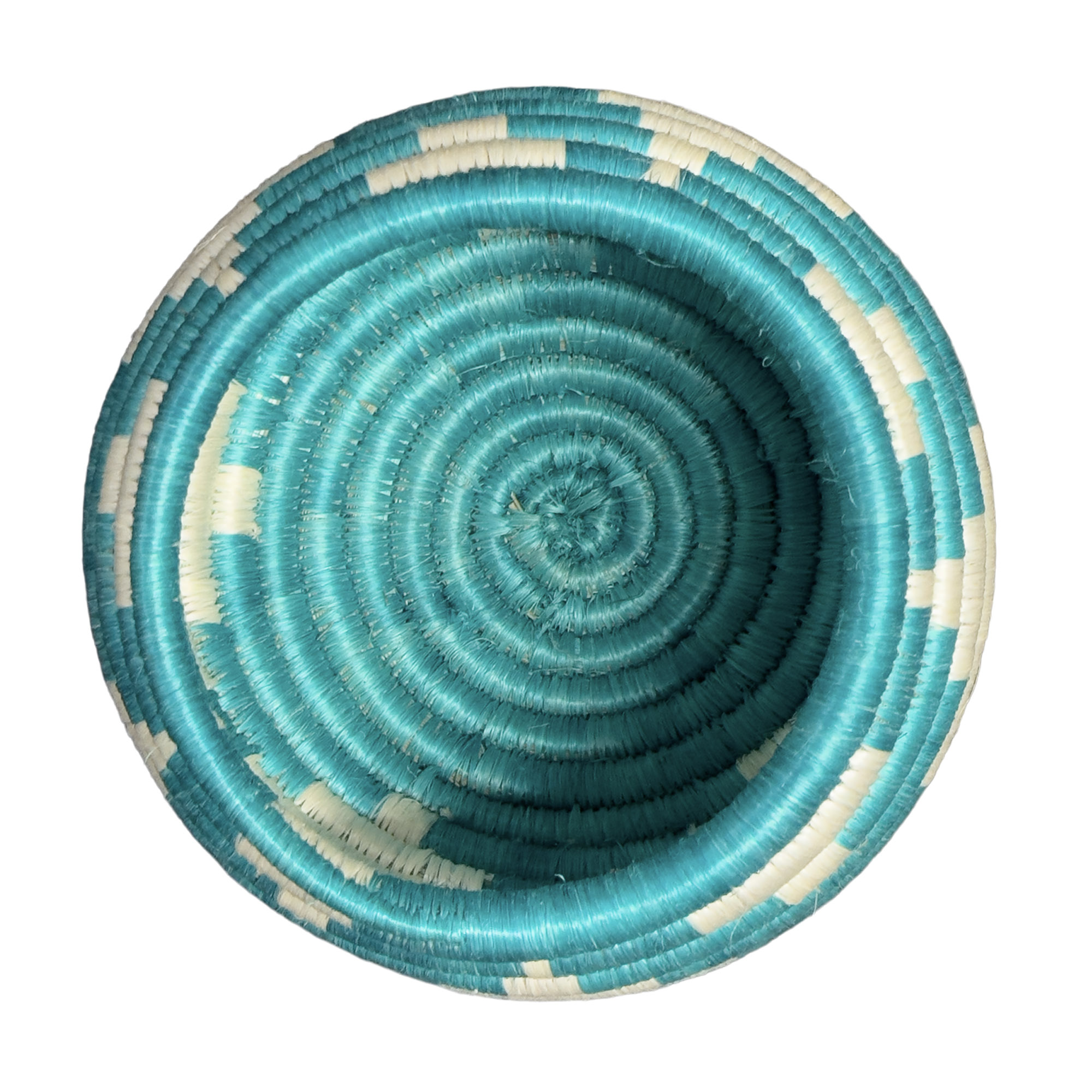 Handwoven Trinket Baskets for Small item Storage and Organizing in Teal, Natural - Image 4