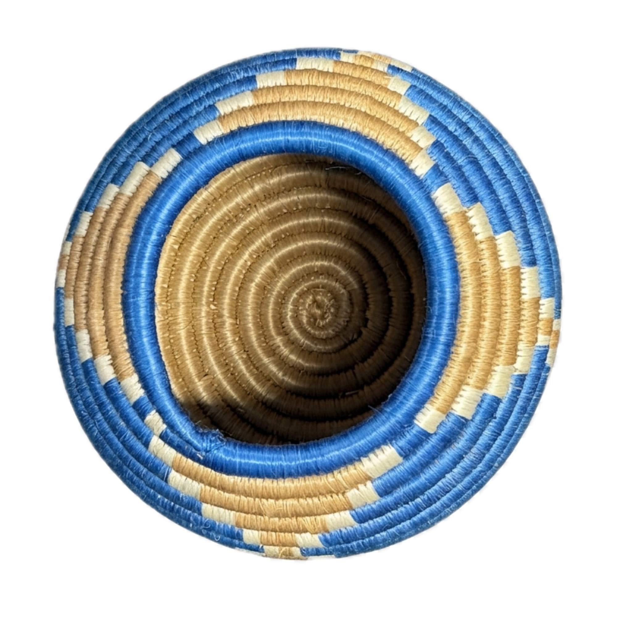 Handwoven Trinket Baskets for Small item Storage and Organizing in Blue, Tan, Natural - Image 4