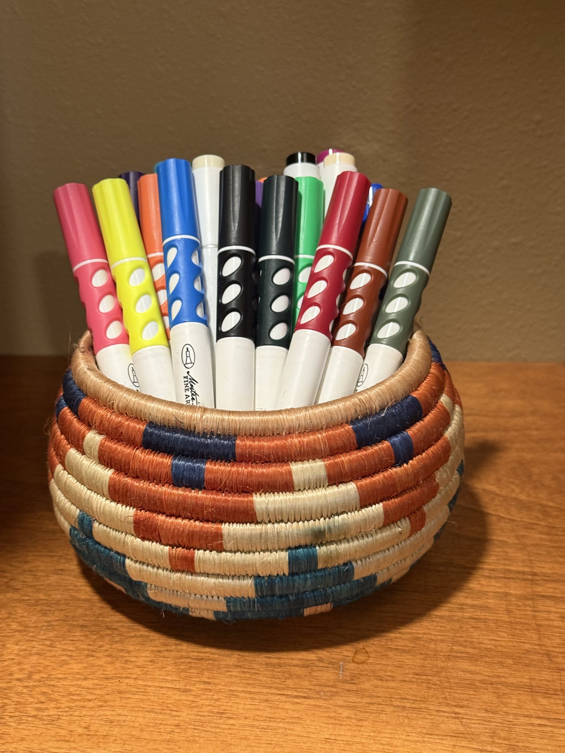 Handwoven Trinket Baskets for Small item Storage and Organizing in Teja, Green, Tan - Image 6