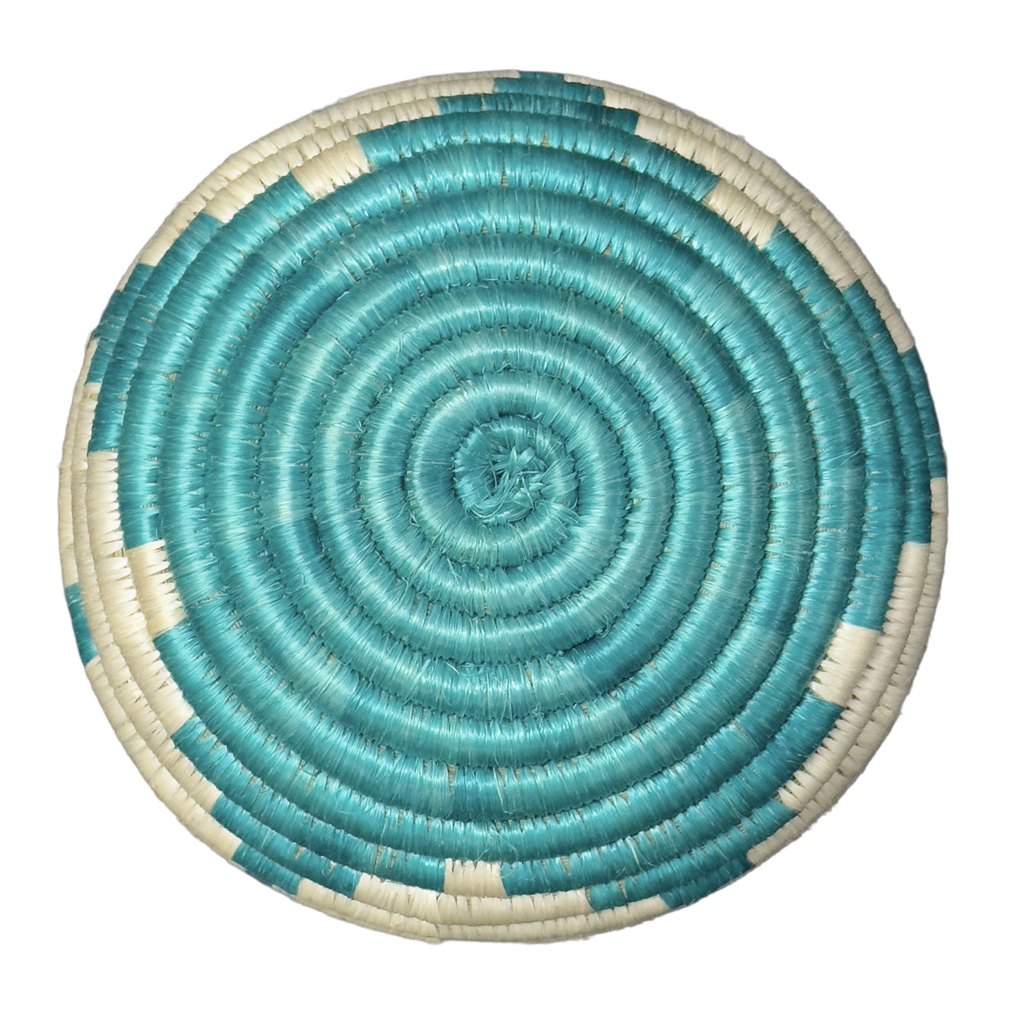 Handwoven Trinket Baskets for Small item Storage and Organizing in Teal, Natural - Image 3