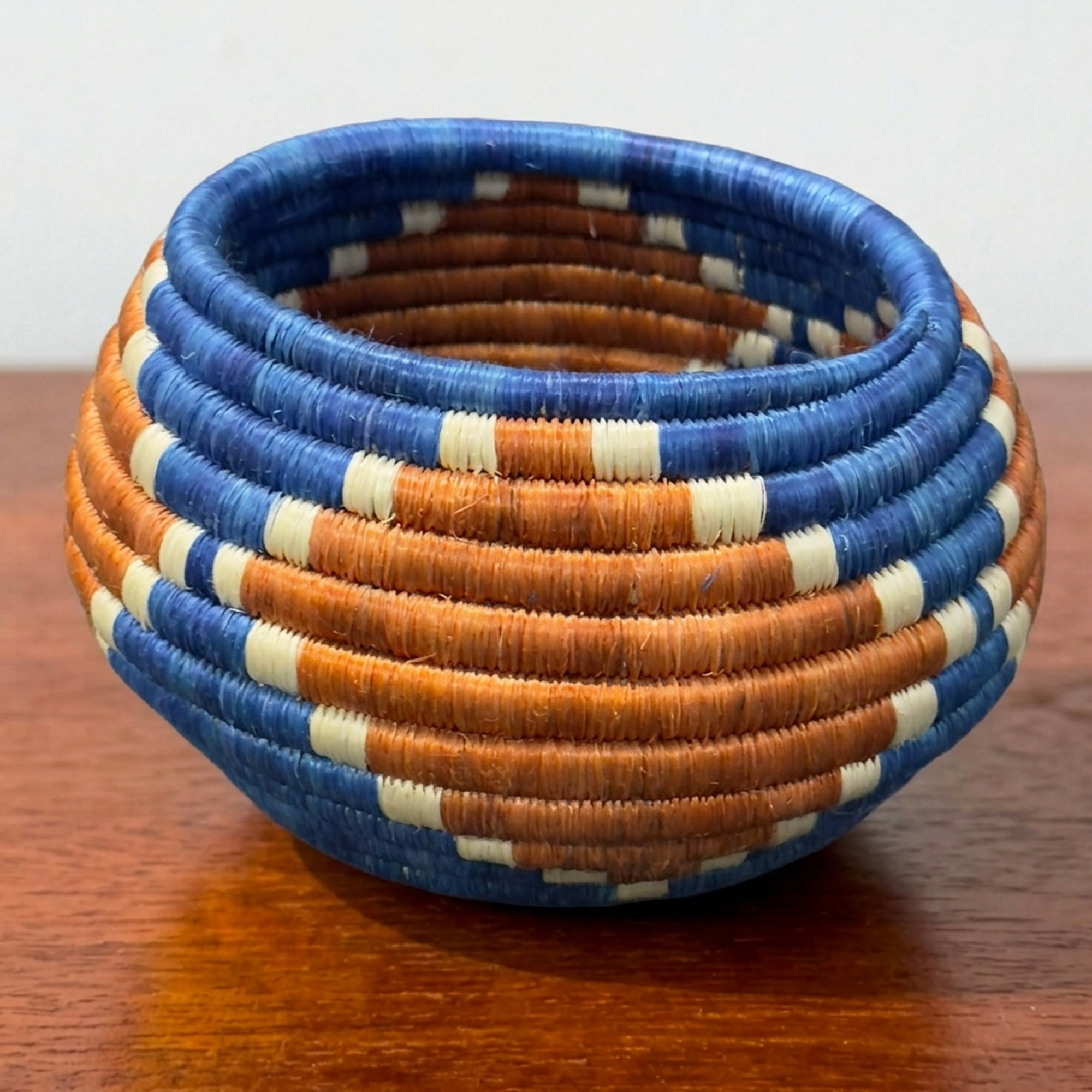 Handwoven Trinket Baskets for Small item Storage and Organizing in Teja, Blue