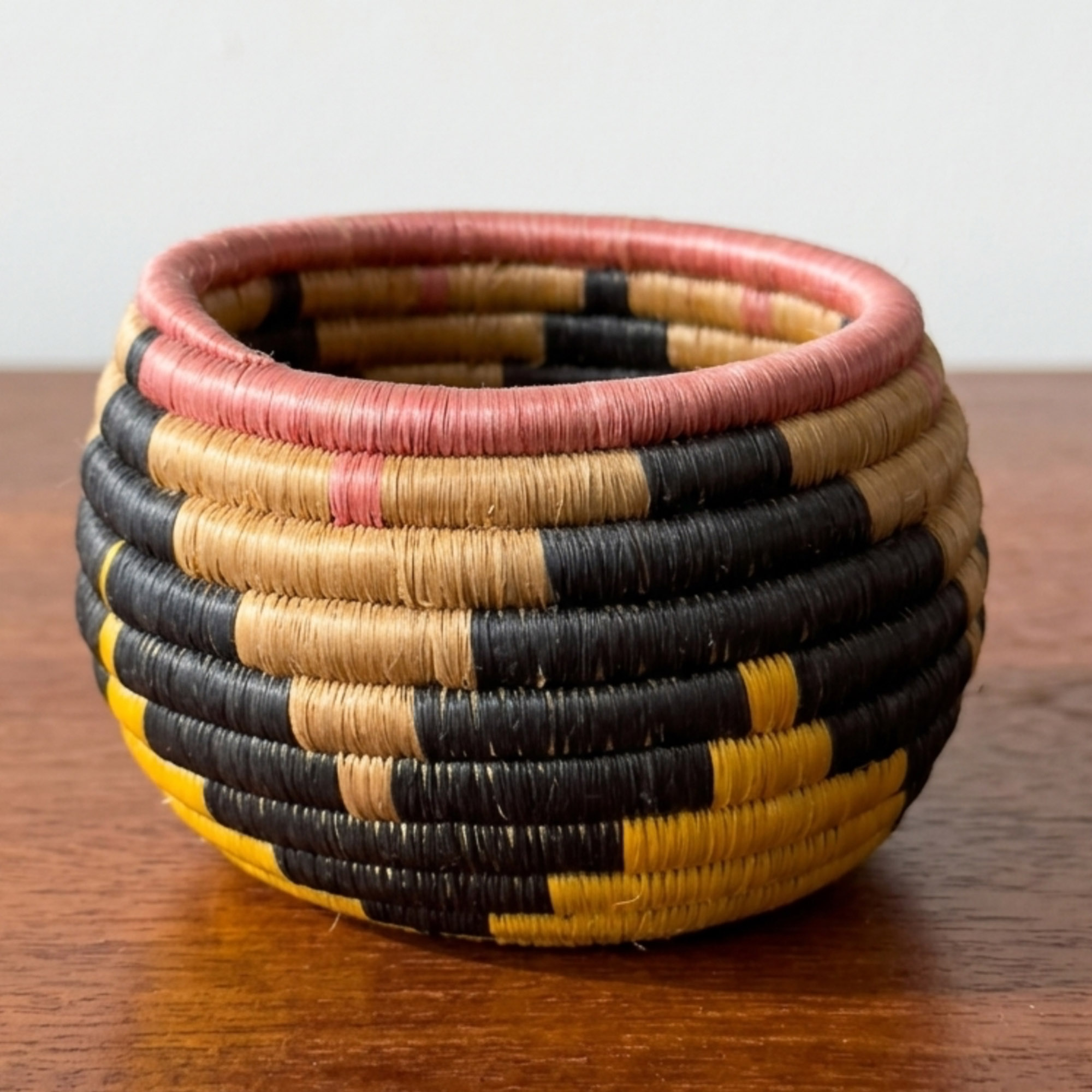 Handwoven Trinket Baskets for Small item Storage and Organizing in Teja, Green, Tan