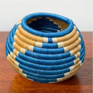 Handwoven Trinket Baskets for Small item Storage and Organizing in Blue, Tan, Natural
