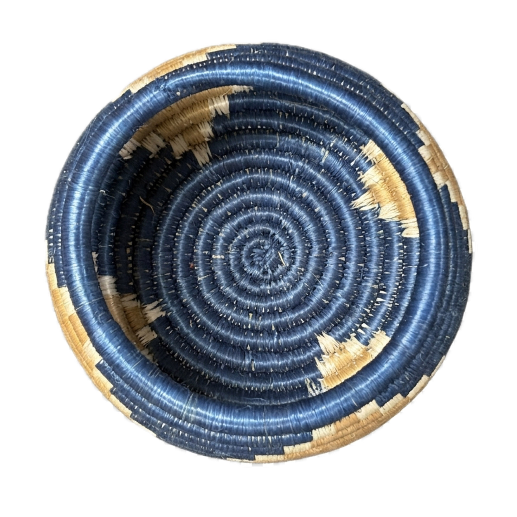 Handwoven Trinket Baskets for Small item Storage and Organizing. (Dark Blue, Tan, Natural) - Image 4
